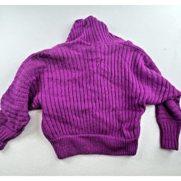 Vintage IB Diffusion Sweater Womens S Purple Wool Mohair Cardigan Shawl 4 button - Picture 2 of 8